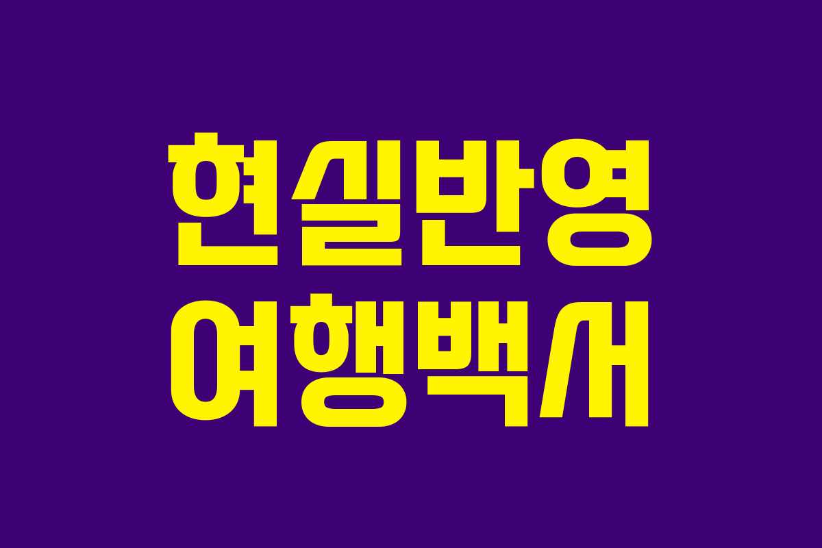 현실반영 여행백서 현실반영 여행백서