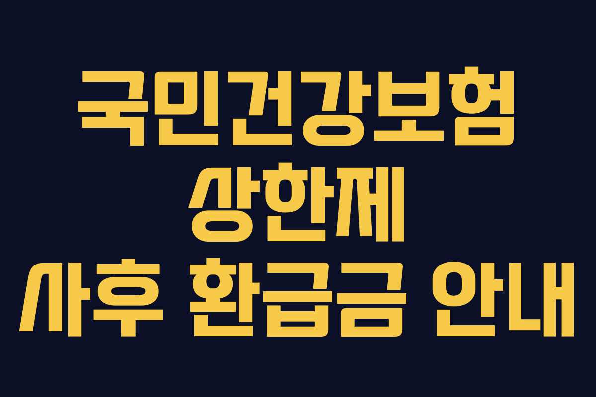 국민건강보험 상한제 사후 환급금 안내 국민건강보험 상한제 사후 환급금 안내