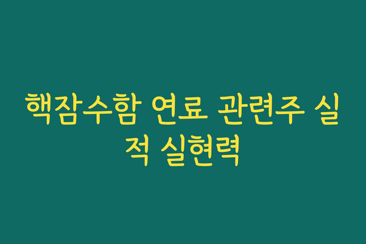 핵잠수함 연료 관련주 실적 실현력