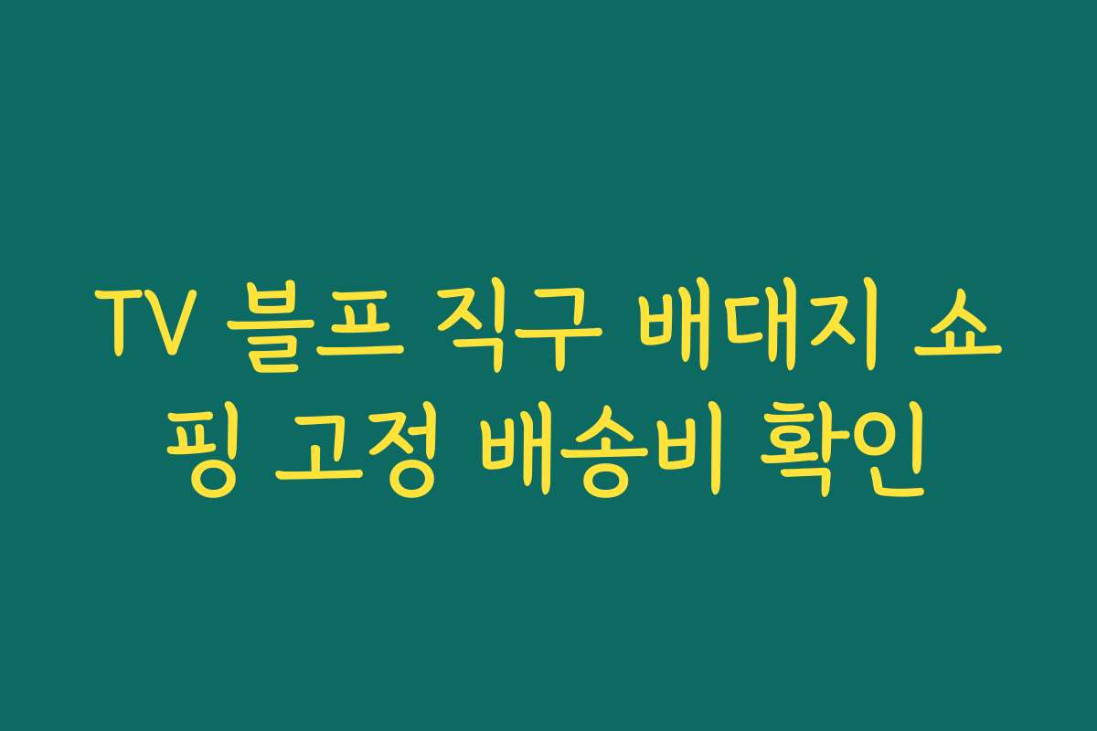 TV 블프 직구 배대지 쇼핑 고정 배송비 확인