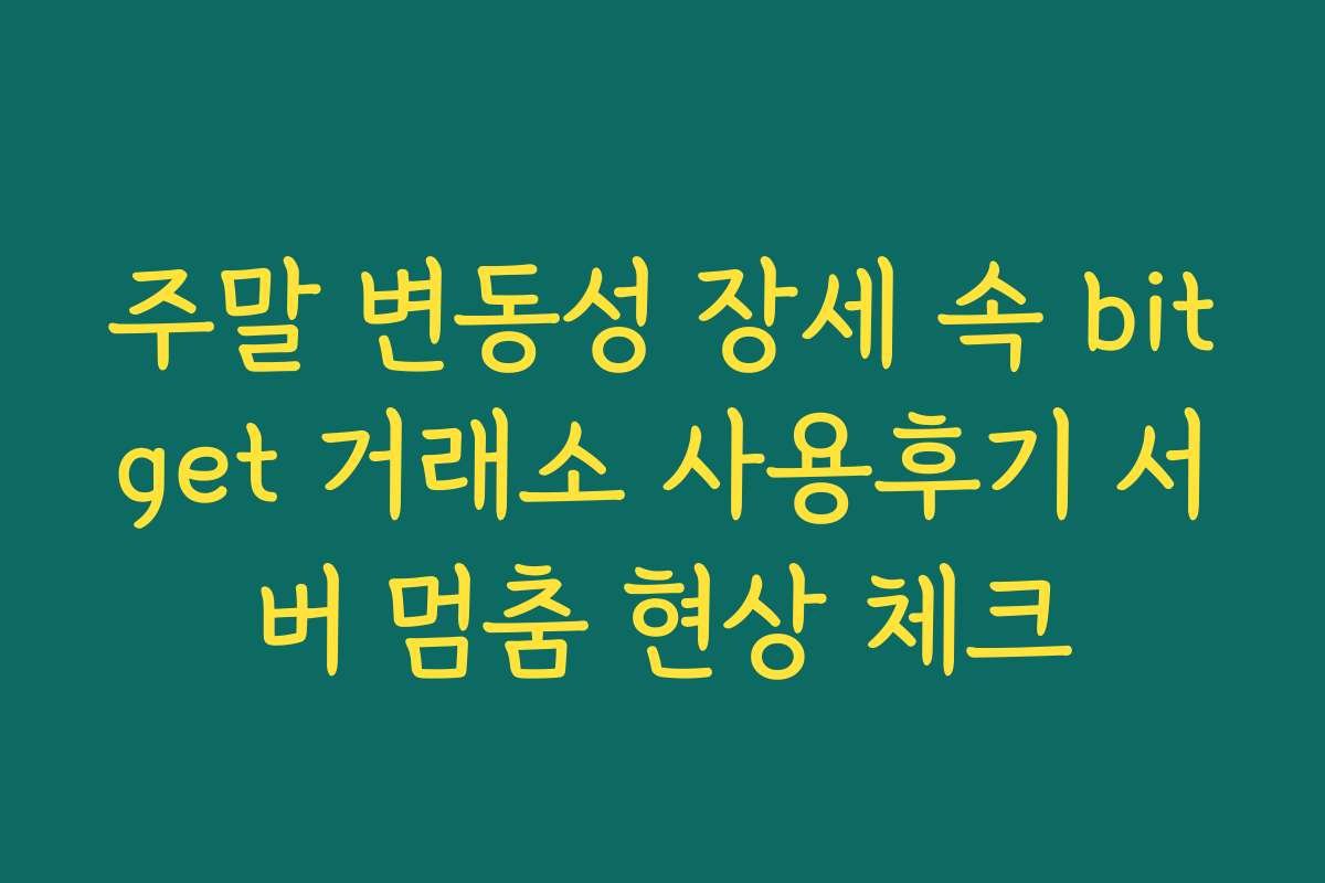 주말 변동성 장세 속 bitget 거래소 사용후기 서버 멈춤 현상 체크