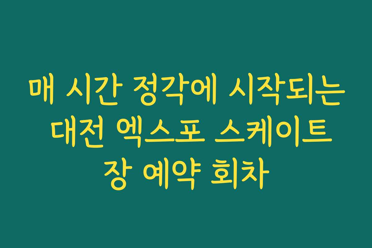 매 시간 정각에 시작되는 대전 엑스포 스케이트장 예약 회차