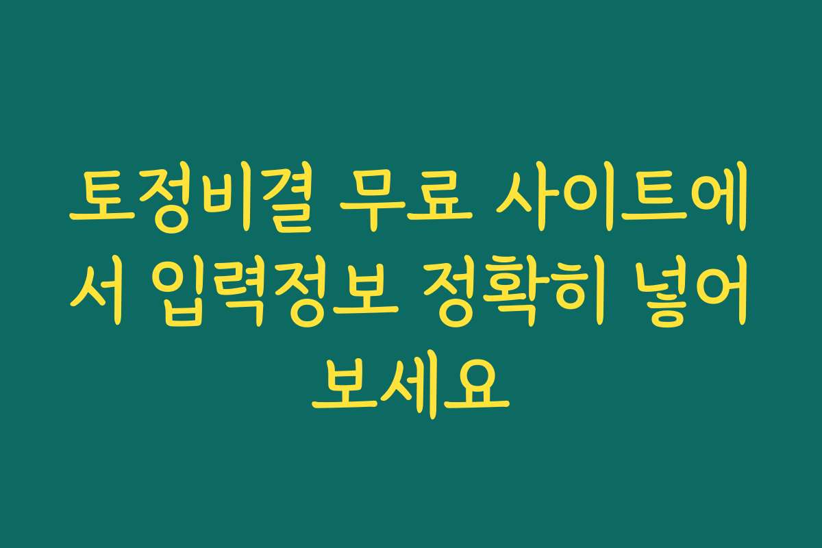 토정비결 무료 사이트에서 입력정보 정확히 넣어보세요